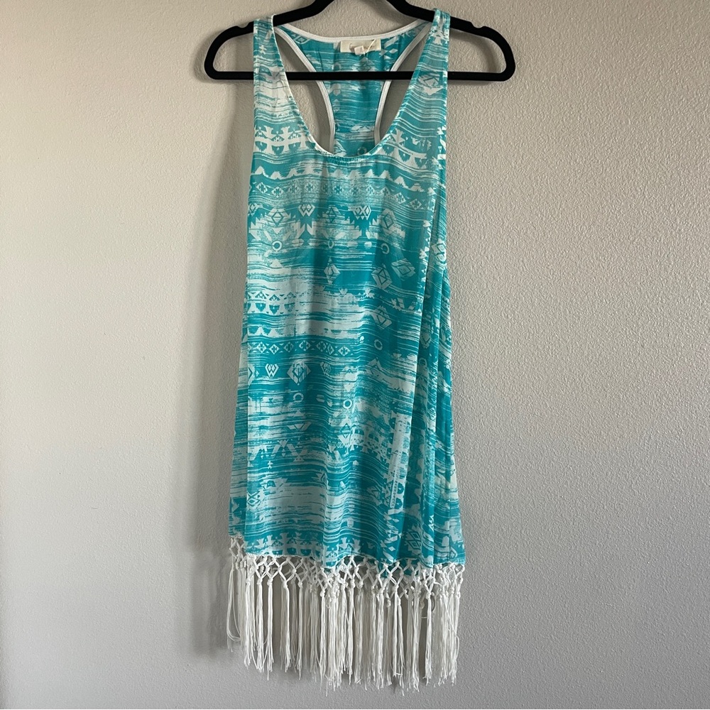 Teal and White Swim Coverup